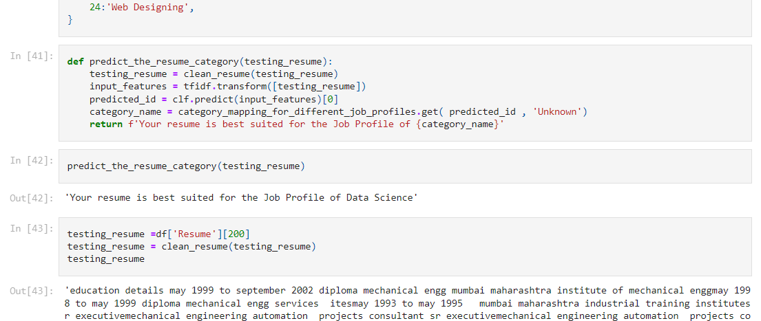 Resume Categorizer